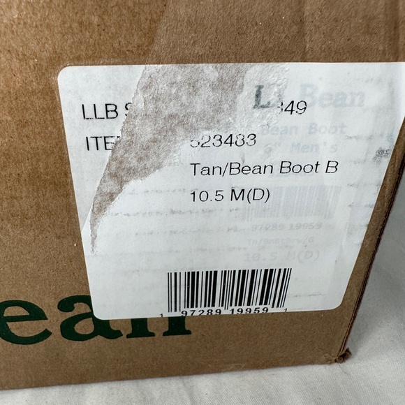 LL Bean Duck Boots 6” Brown and Tan Men’s 10.5 D New with flaw - Picture 9 of 9